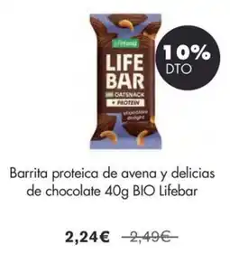 NaturaSí Lifebar barrita proteica de avena y delicias de chocolate oferta