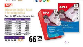 Folder Apli Etiquetas Inkjet Láser Y Fotocopiadora oferta