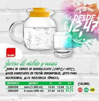 Folder Jarra De Vidrio Y Vasos Ibili oferta