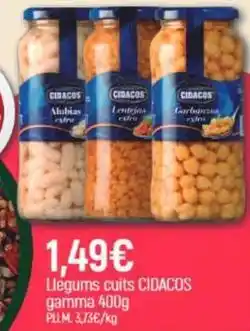 Coaliment Cidacos - llegums cuits gamma oferta