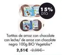 NaturaSí Vegetalia - tortitas de arroz con chocolate con leche/ de arroz con chocolate negro oferta