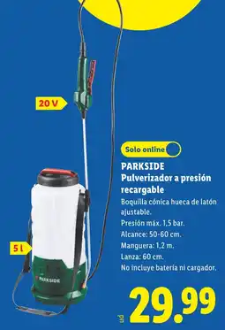 Lidl Parkside pulverizador a presión recargable oferta