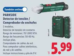 Lidl Parkside detector de tensión / comprobador de enchufes oferta