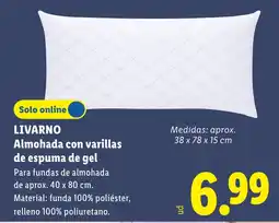 Lidl Livarno almohada con varillas de espuma de gel oferta