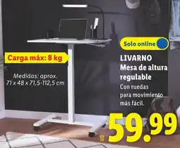 Lidl Livarno Mesa de altura regulable oferta