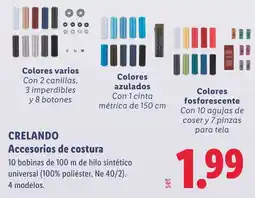 Lidl Crelando accesorios de costura oferta
