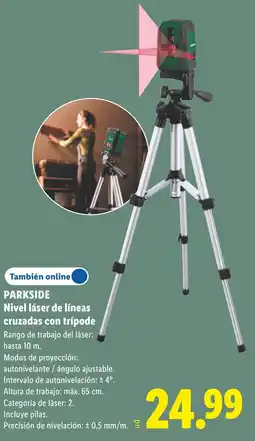 Lidl Parkside nivel láser de líneas cruzadas con trípode oferta