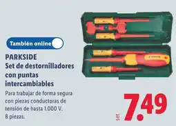 Lidl Parkside set de destornilladores con puntas intercambiables oferta