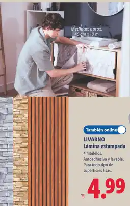 Lidl Livarno lámina estampada oferta