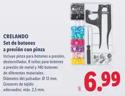 Lidl Crelando set de botones a presión con pinza oferta