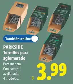 Lidl Parkside tornillos para aglomerado oferta