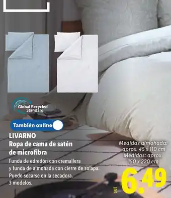 LIVARNO Ropa de cama de satén de microfibra