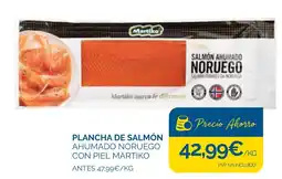 Cash Ecofamilia Martiko plancha de salmón ahumado noruego con piel oferta