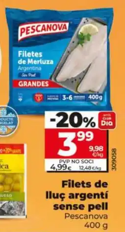 Maxi Dia Pescanova filets de lluç argentí sense pell oferta