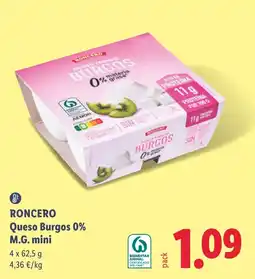 Lidl Roncero Queso Burgos 0% M.G. mini oferta