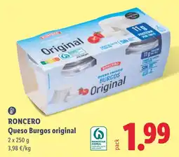 Lidl Roncero queso burgos original oferta