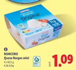 Lidl Roncero Queso Burgos mini oferta