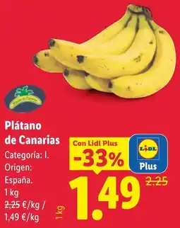 Lidl Plátano de Canarias oferta
