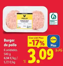 Lidl Lidl burger de pollo oferta