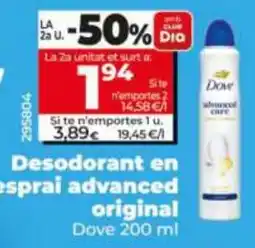 Maxi Dia Dove desodorant en espray advanced original oferta