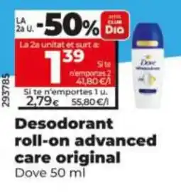 Maxi Dia Dove desodorant roll-on advanced care original oferta