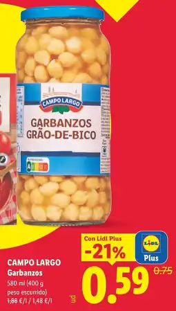 Lidl Campo Largo garbanzos oferta