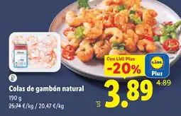 Lidl Colas de gambón natural oferta