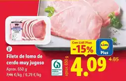 Lidl Lidl filete de lomo de cerdo muy jugoso oferta
