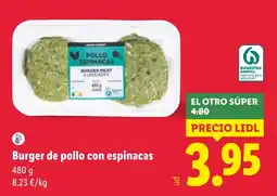 Lidl El otro súper burger de pollo con espinacas oferta
