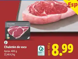 Lidl Chuletón de vaca oferta