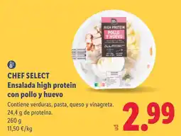 Lidl chef select ensalada high protein con pollo y huevo oferta