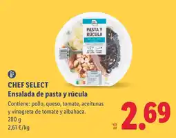 Lidl Chef Select ensalada de pasta y rúcula oferta