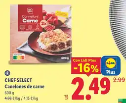 Lidl Chef Select Canelones de carne oferta
