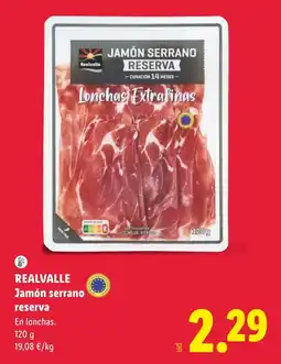 Lidl Realvalle jamón serrano reserva oferta