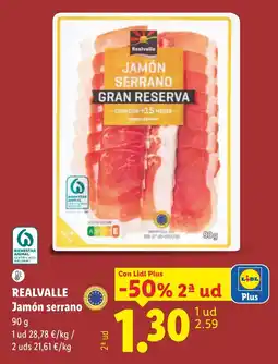 Lidl Realvalle jamón serrano oferta