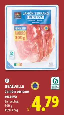 Lidl Realvalle jamón serrano reserva oferta
