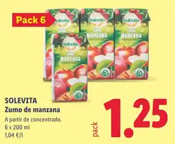 Lidl Solevita zumo de manzana oferta