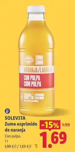 Lidl Solevita zumo exprimido de naranja oferta