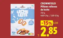 Lidl Crownfield pillows rellenos de leche oferta