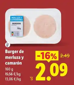 Lidl Burger de merluza y camarón oferta