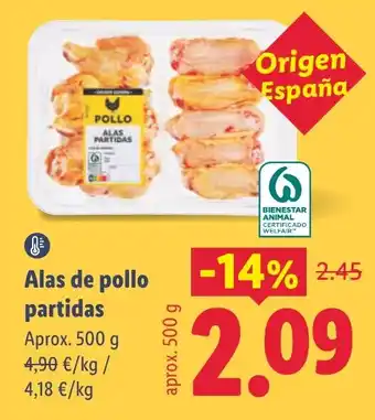 Lidl Pollo alas partidas oferta