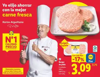 Lidl Burger de pollo oferta