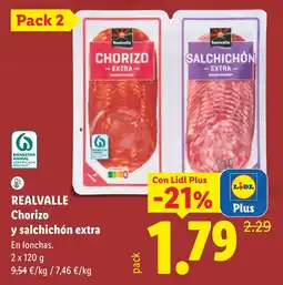 Lidl Realvalle chorizo y salchichón extra oferta