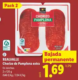 Lidl Realvalle chorizo de pamplona extra oferta