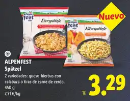 Lidl Alpenfest spätzle oferta
