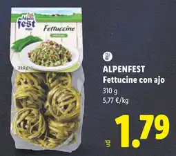 Lidl Alpenfest fettuccine con ajo oferta