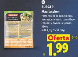 Lidl Bürger maultaschen oferta