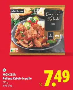 Lidl Monissa Relleno Kebab de pollo oferta