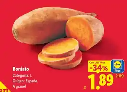 Lidl Boniat oferta