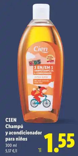 Lidl Cien champú y acondicionador para niños oferta